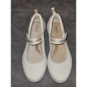 J Sport Women's Beige Mary Jane Comfort Shoes Memory Foam Adjustable Strap